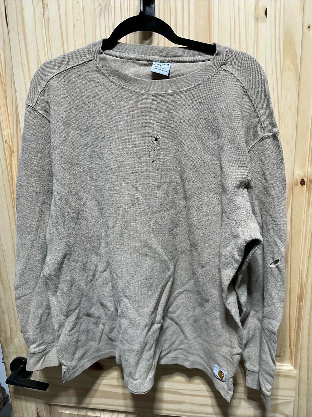 Carhartt Men's Crewneck Sweatshirt in Light Tan Size L